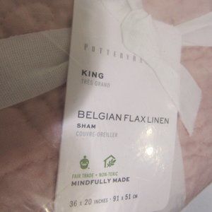 POTTERY BARN BELGIAN FLAX LINEN KING SHAMS (set)- Like New!